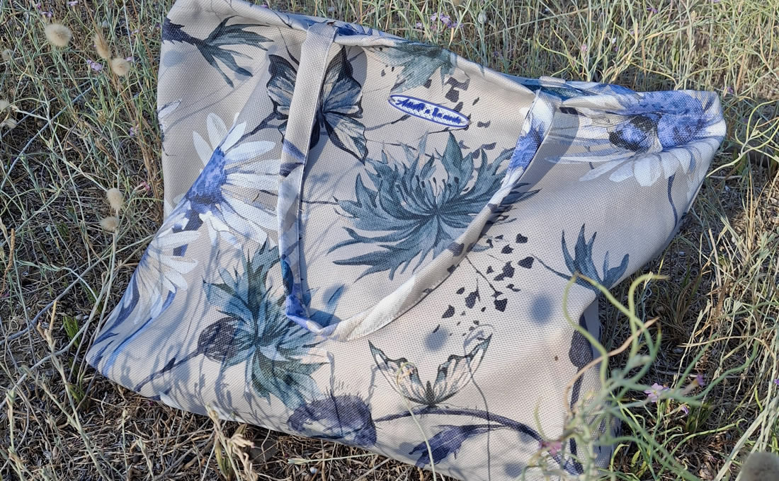 Bolso flores lilas Bolso flores lilas
